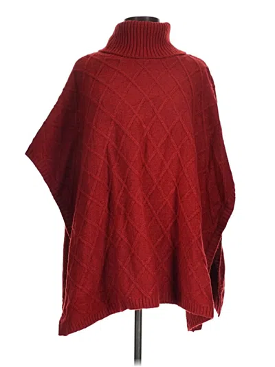 Pre-owned Ann Taylor Loft Poncho In Red