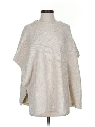 Pre-owned Ann Taylor Loft Poncho In White