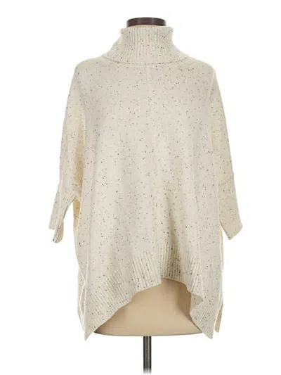 Pre-owned Ann Taylor Loft Poncho In White