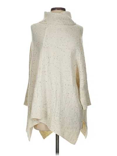 Pre-owned Ann Taylor Loft Poncho In White