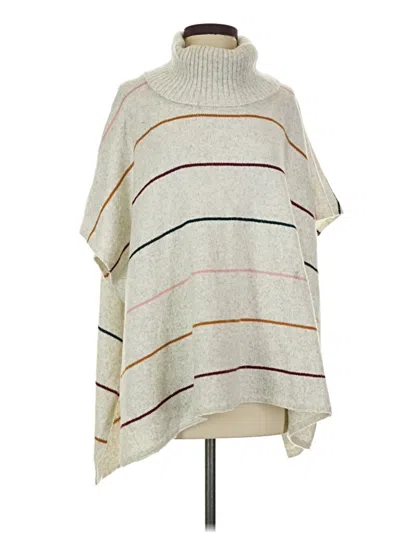 Pre-owned Ann Taylor Loft Poncho In White