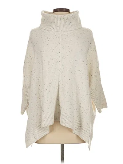 Pre-owned Ann Taylor Loft Poncho In White