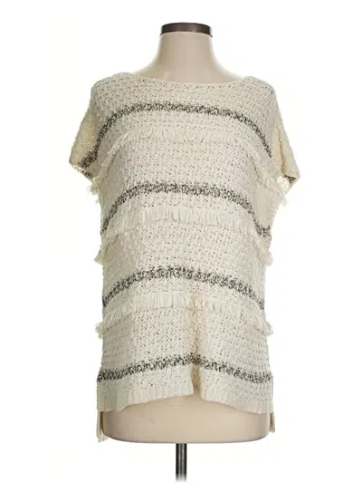 Pre-owned Ann Taylor Loft Poncho In White
