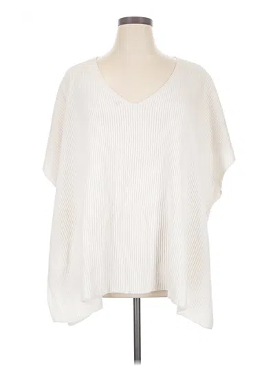 Pre-owned Ann Taylor Loft Poncho In White