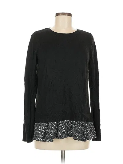 Pre-owned Ann Taylor Loft Pullover Sweater In Black