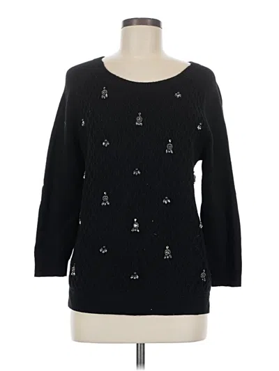Pre-owned Ann Taylor Loft Pullover Sweater In Black