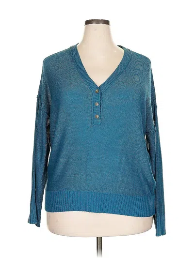 Pre-owned Ann Taylor Loft Pullover Sweater In Blue