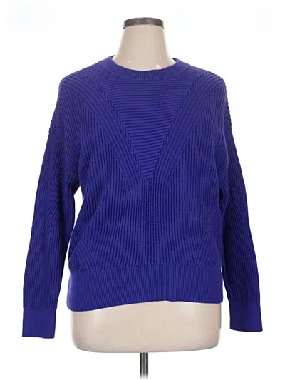 Pre-owned Ann Taylor Loft Pullover Sweater In Blue