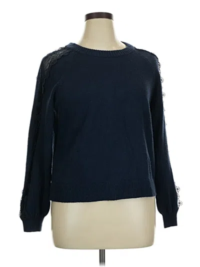 Pre-owned Ann Taylor Loft Pullover Sweater In Blue