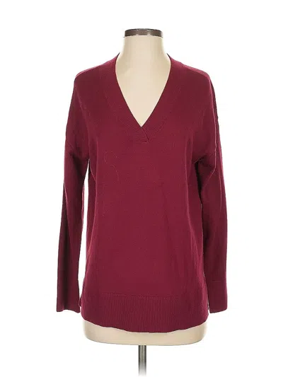 Pre-owned Ann Taylor Loft Pullover Sweater In Burgundy