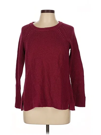 Pre-owned Ann Taylor Loft Pullover Sweater In Burgundy