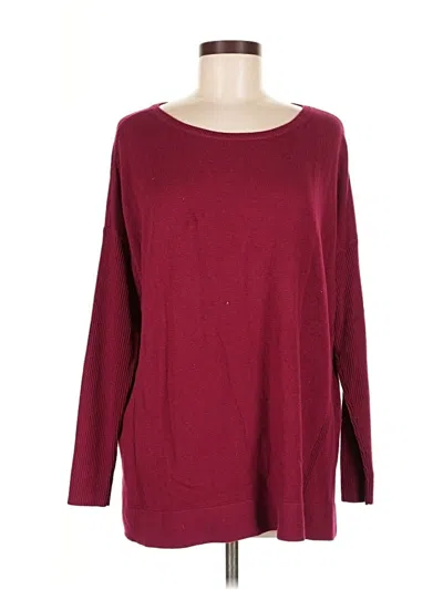 Pre-owned Ann Taylor Loft Pullover Sweater In Burgundy