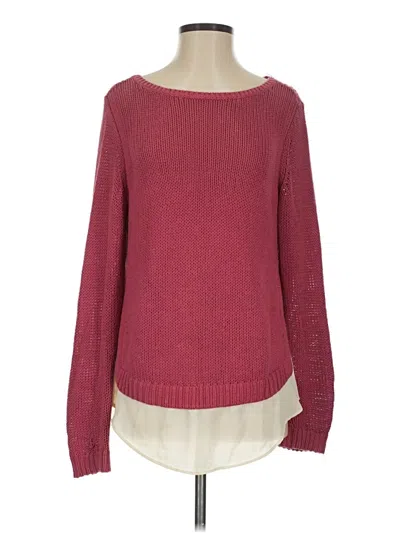 Pre-owned Ann Taylor Loft Pullover Sweater In Burgundy