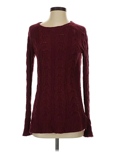 Pre-owned Ann Taylor Loft Pullover Sweater In Burgundy