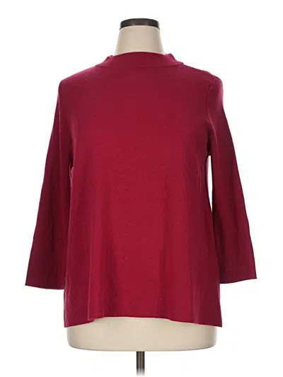 Pre-owned Ann Taylor Loft Pullover Sweater In Burgundy