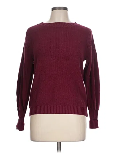 Pre-owned Ann Taylor Loft Pullover Sweater In Burgundy