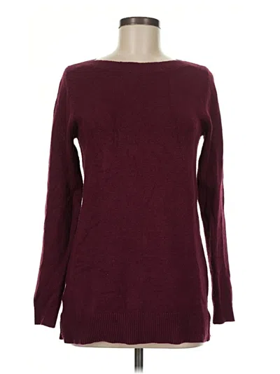 Pre-owned Ann Taylor Loft Pullover Sweater In Burgundy
