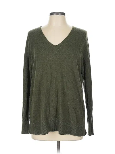 Pre-owned Ann Taylor Loft Pullover Sweater In Green
