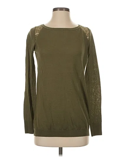 Pre-owned Ann Taylor Loft Pullover Sweater In Green