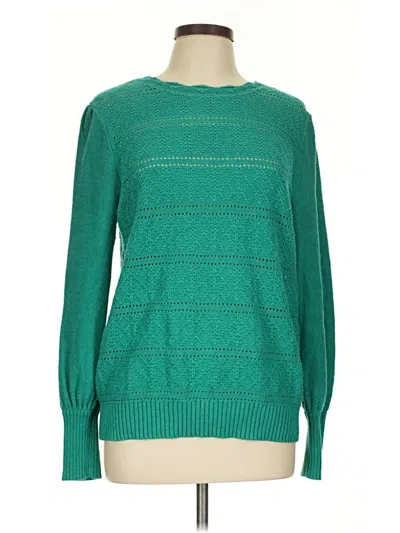 Pre-owned Ann Taylor Loft Pullover Sweater In Green