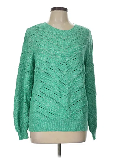 Pre-owned Ann Taylor Loft Pullover Sweater In Green