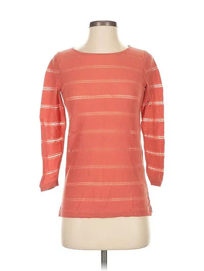 Pre-owned Ann Taylor Loft Pullover Sweater In Orange