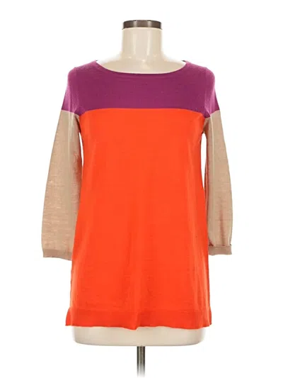 Pre-owned Ann Taylor Loft Pullover Sweater In Orange