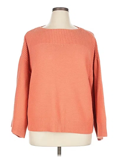 Pre-owned Ann Taylor Loft Pullover Sweater In Orange