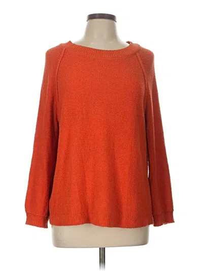 Pre-owned Ann Taylor Loft Pullover Sweater In Orange