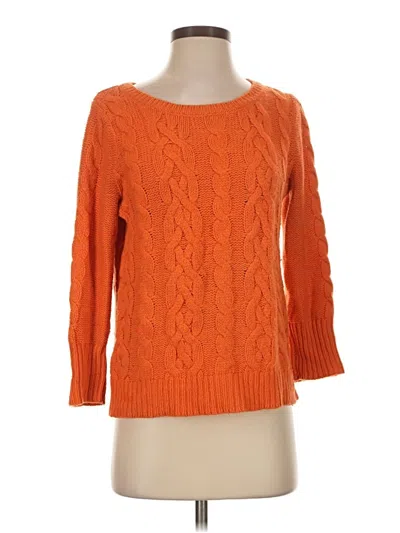 Pre-owned Ann Taylor Loft Pullover Sweater In Orange