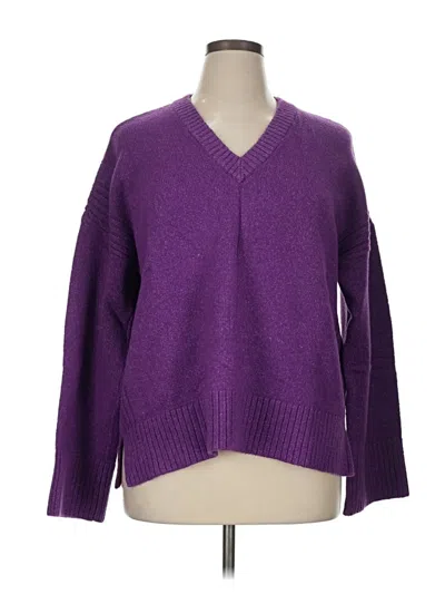 Pre-owned Ann Taylor Loft Pullover Sweater In Purple