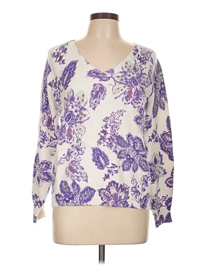 Pre-owned Ann Taylor Loft Pullover Sweater In Purple
