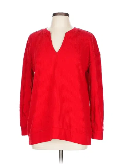 Pre-owned Ann Taylor Loft Pullover Sweater In Red