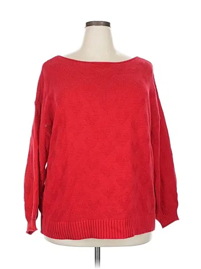 Pre-owned Ann Taylor Loft Pullover Sweater In Red