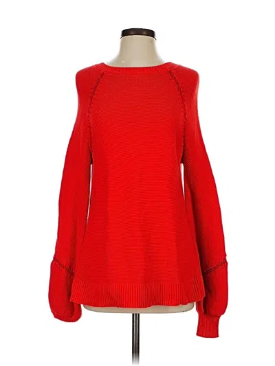 Pre-owned Ann Taylor Loft Pullover Sweater In Red