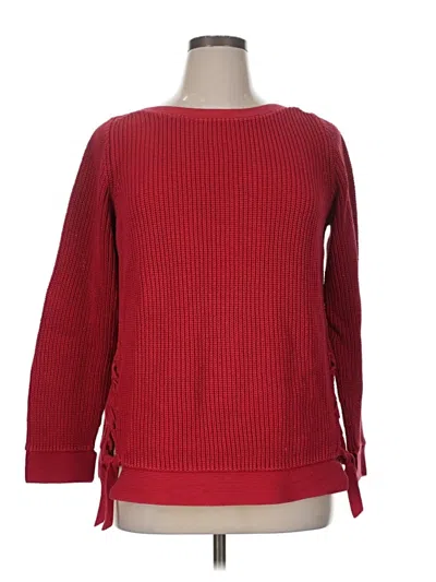 Pre-owned Ann Taylor Loft Pullover Sweater In Red