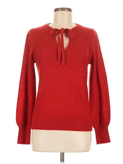 Pre-owned Ann Taylor Loft Pullover Sweater In Red
