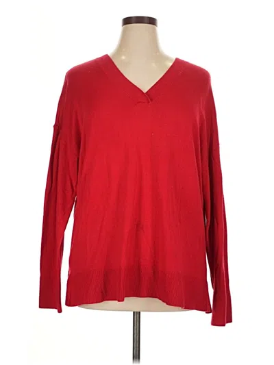 Pre-owned Ann Taylor Loft Pullover Sweater In Red