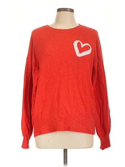 Pre-owned Ann Taylor Loft Pullover Sweater In Red
