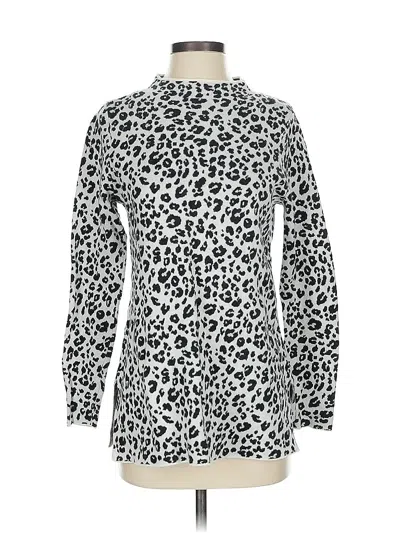 Pre-owned Ann Taylor Loft Pullover Sweater In Silver