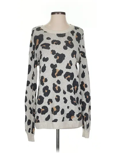 Pre-owned Ann Taylor Loft Pullover Sweater In Silver