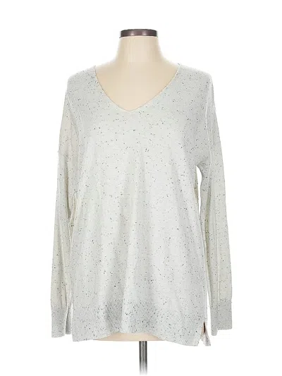 Pre-owned Ann Taylor Loft Pullover Sweater In Silver