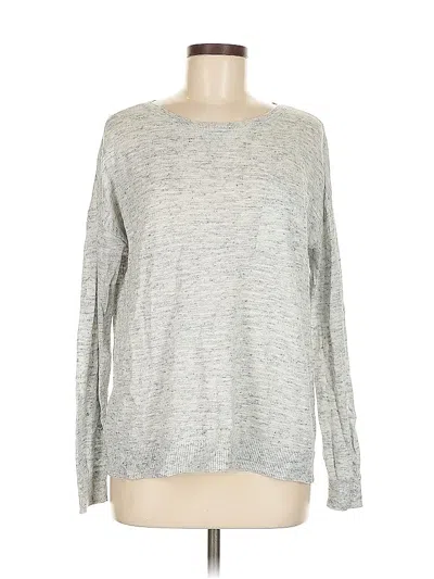 Pre-owned Ann Taylor Loft Pullover Sweater In Silver