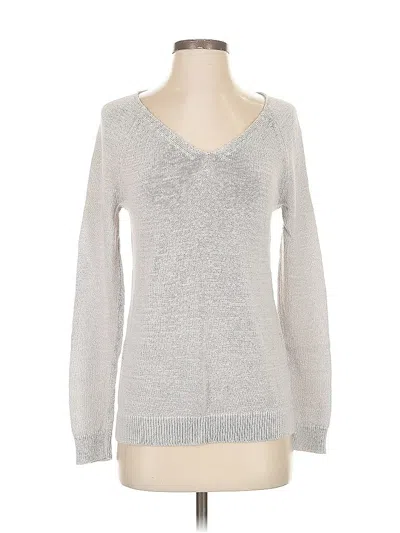 Pre-owned Ann Taylor Loft Pullover Sweater In Silver