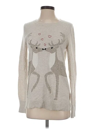Pre-owned Ann Taylor Loft Pullover Sweater In Silver