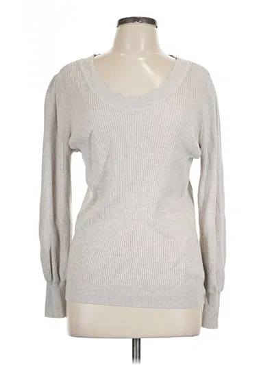 Pre-owned Ann Taylor Loft Pullover Sweater In Silver