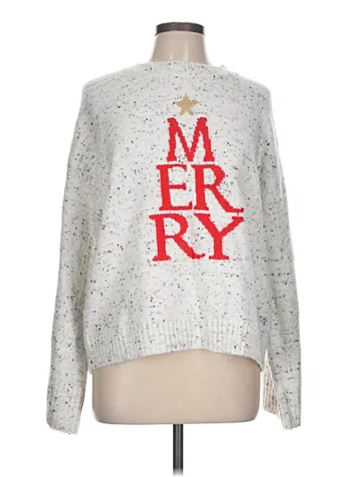 Pre-owned Ann Taylor Loft Pullover Sweater In Silver