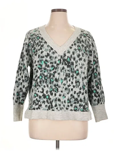 Pre-owned Ann Taylor Loft Pullover Sweater In Silver
