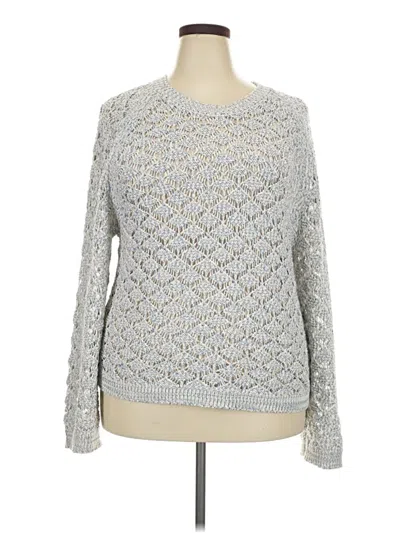 Ann Taylor Loft Pullover Sweater In Silver