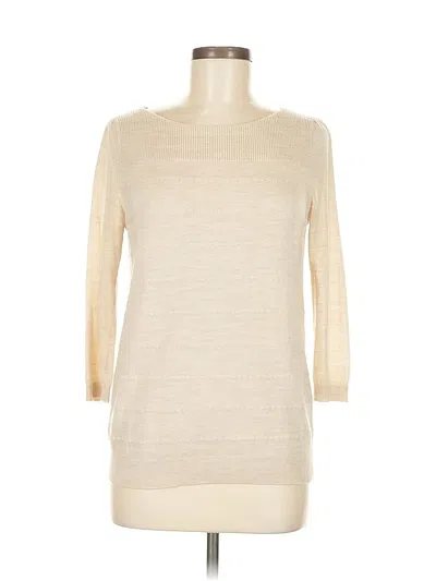 Pre-owned Ann Taylor Loft Pullover Sweater In White